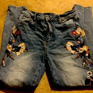 Floral jeans